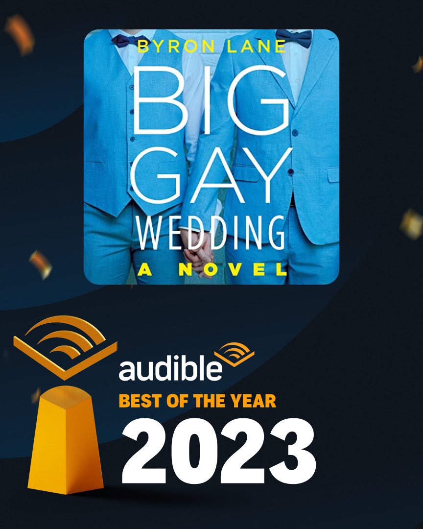 BIG GAY WEDDING! Named one of the best audiobooks of 2023 by @audible_com ❤️🏳️‍🌈🚨 thank you narrator @Noahegalvin ❤️🏆 Download today and see what the loving fuss is about 💒