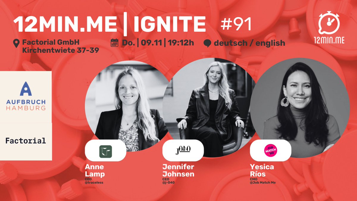 Tonight we are hosting the newest episode of <a href="/12min_me/">12min.me</a> ⏱️where these three inspiring #femaleentrepreneurs will be sharing their stories about how they started their own business. #femalebusiness #networking #Entrepreneurship