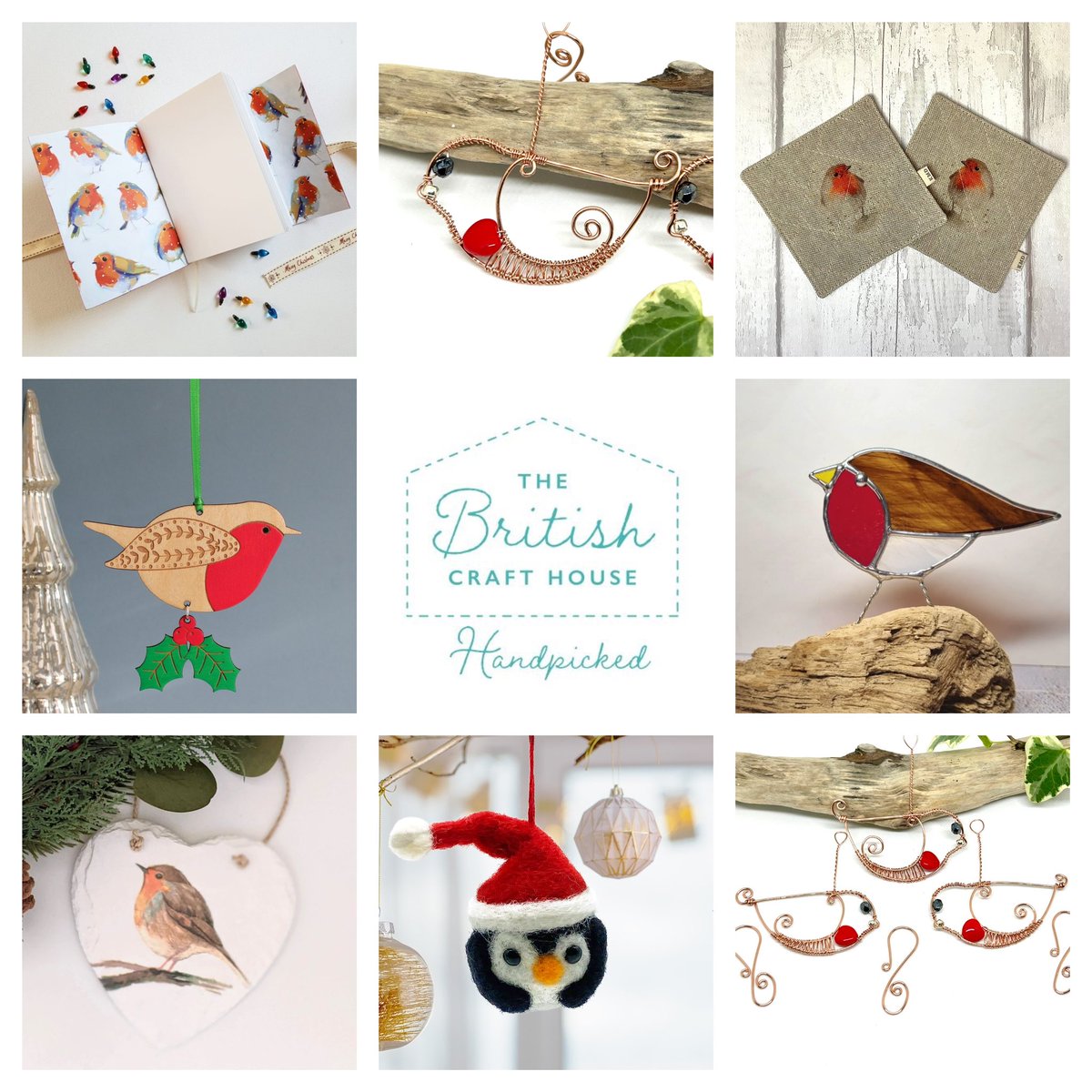 Robins ❤️❤️❤️
It’s teamwork Thursday at the British Craft House. 
All these amazing Robins can be found at <a href="/BritishCrafting/">BritishCraftHouse</a> <a href="/malloryjournals/">MalloryJournals</a> <a href="/paulineplee/">Jewellery by Pauline</a> <a href="/katymason32/">Katy Mason Designs</a> @etchablelaser <a href="/MillermanGlass/">MillermanGlass</a> <a href="/SincerelyLois/">Sincerely Lois</a> <a href="/artbyLoriW/">Art By Lori Creations</a> 
#tbchteamworkthursday #tbchteamwork