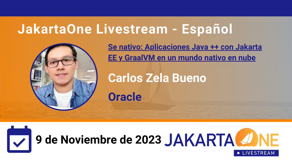 JakartaOne Livestream en Español (@jakartaonees) on Twitter photo En ésta sesión <a href="/c_zela/">Carlos Zela Bueno</a> te mostrarás como darle superpoderes a tus aplicaciones JakartaEE creando imágenes nativas optimizadas para entornos de alto rendimiento como la nube. Enlace de la sesión: hubs.la/Q028bNsb0
<a href="/JakartaOneES/">JakartaOne Livestream en Español</a> #JakartaOneHispano #JakartaEE #JavaEE En ésta sesión <a href="/c_zela/">Carlos Zela Bueno</a> te mostrarás como darle superpoderes a tus aplicaciones JakartaEE creando imágenes nativas optimizadas para entornos de alto rendimiento como la nube. Enlace de la sesión: hubs.la/Q028bNsb0
<a href="/JakartaOneES/">JakartaOne Livestream en Español</a> #JakartaOneHispano #JakartaEE #JavaEE