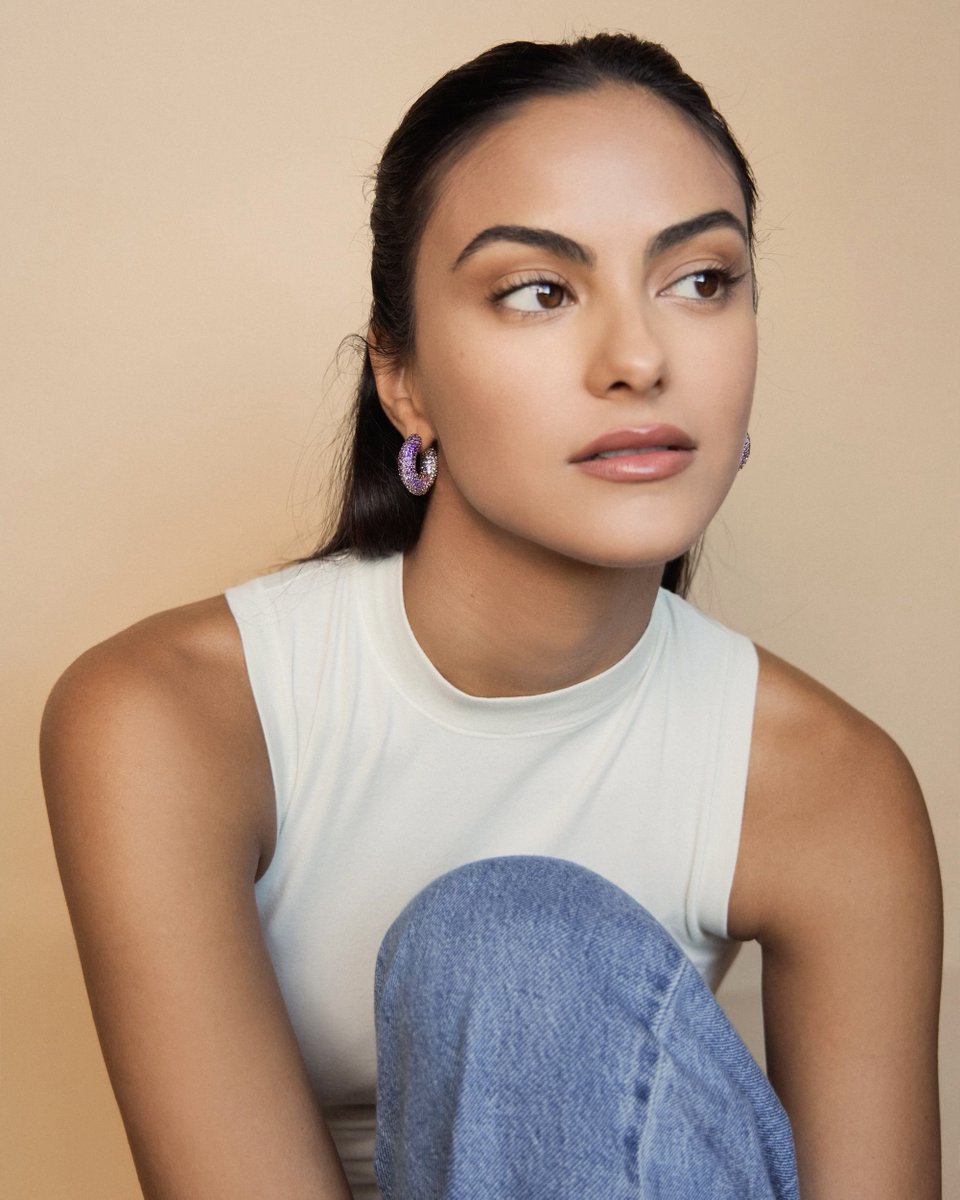 Angel Camila Mendes in the purple Mikki Pavé hoops. ☁️✨💜

Snag yours here: bit.ly/3SsEFRM