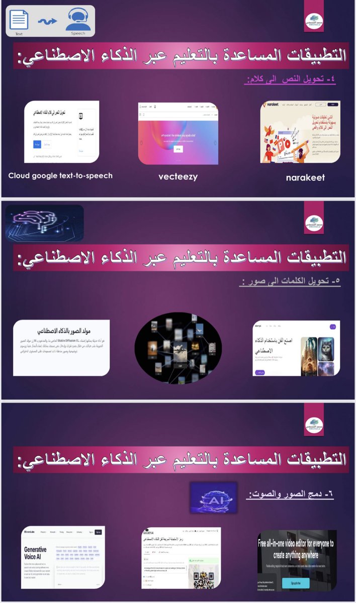 #إهداء|

إلى المتابعين وكل من يدعم هذا الحساب:

كل من يرغب توظيف #الذكاء_الاصطناعي في المحتوى التعليمي

 نُهدي إليكم الملف التفاعلي والذي يخدم بشكل خاص #التعليم 

كل شريحة تحتوي محاور وكل محور مدرجة به التطبيقات التي تخدمه:

t.me/almehmadi_sa/1… 

drive.google.com/file/d/1scdWc_…