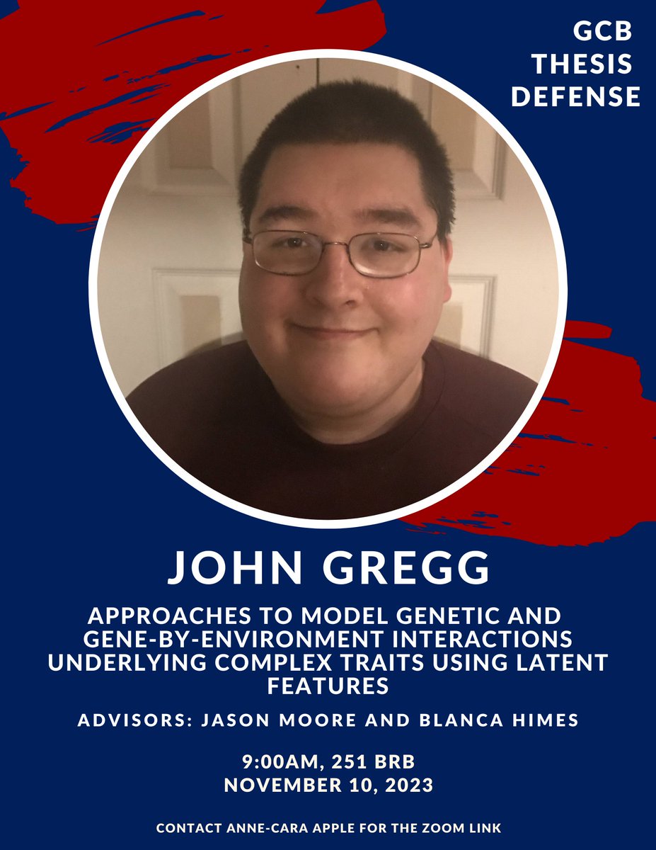 UPennGCB's tweet photo. Don't miss it! John Gregg of the Jason Moore (@moorejh) and Blanca Himes Labs defends his thesis tomorrow. #AlmostPhDone https://t.co/domSYx6cuV