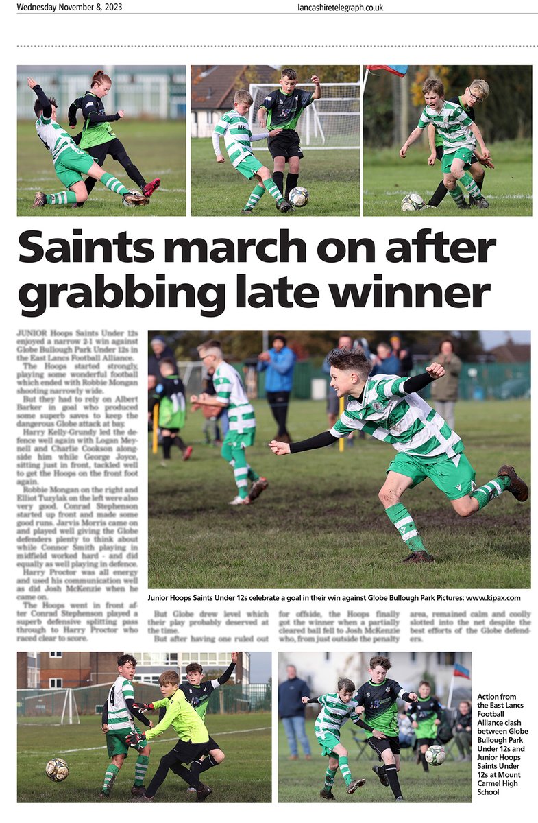 <a href="/HoopsJfc/">Junior Hoops FC</a> <a href="/GlobeBPFC/">Globe Bullough Park</a> <a href="/ELFAJfl/">ELFA</a> Wednesdays Lancashire Telegraph...  Full gallery kipax.com