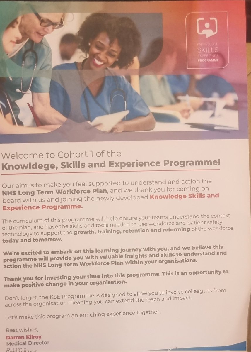 Lots of thinking done in day 1 of the #KSEprogramme with @AllocateS reviewing the #NHSlongtermworkforceplan with @FionaHyett Sharon and Jon @SalisburyNHS. @karen_swinson and Darren delivered a great day 1 launch !