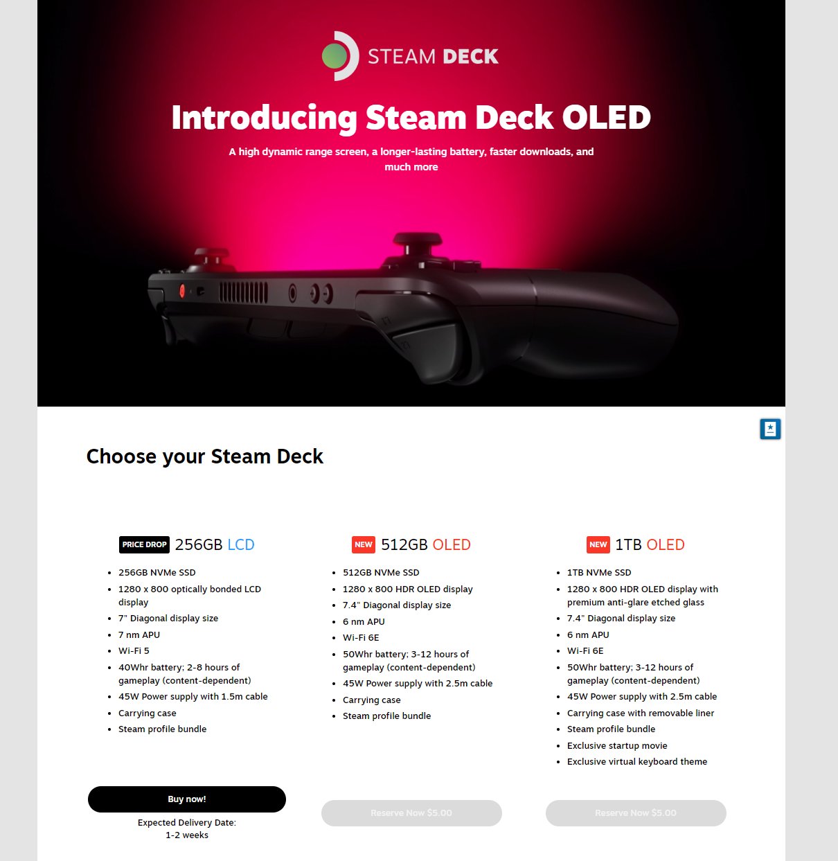 Steam Deck OLED announced with 7.4 inch screen, 6nm APU and faster