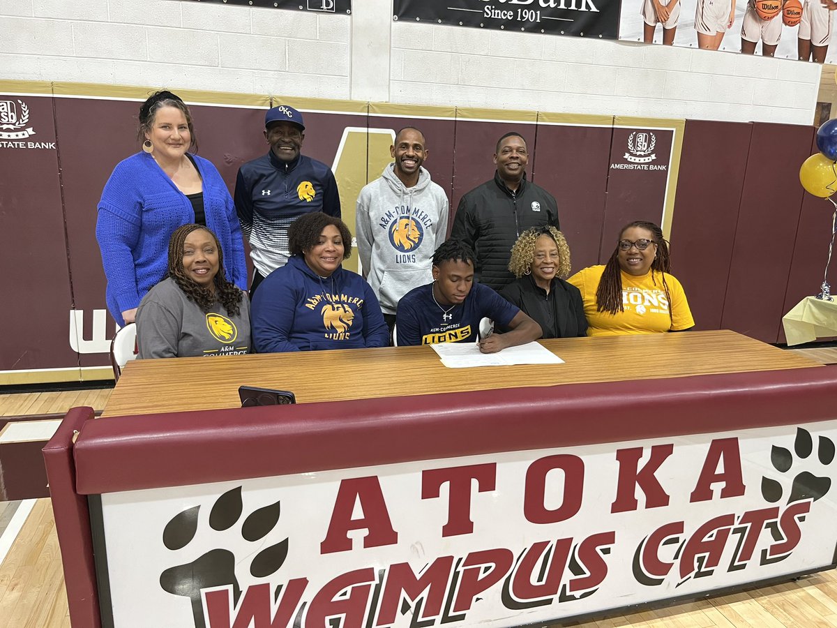 Signing day in Atoka! Adonis Holiman is headed to Texas A&amp;M-Commerce for basketball!  Hear from him tonight! <a href="/AtokaFootball/">Atoka Football</a> <a href="/AdonisHoliman/">Adonis Holiman</a>