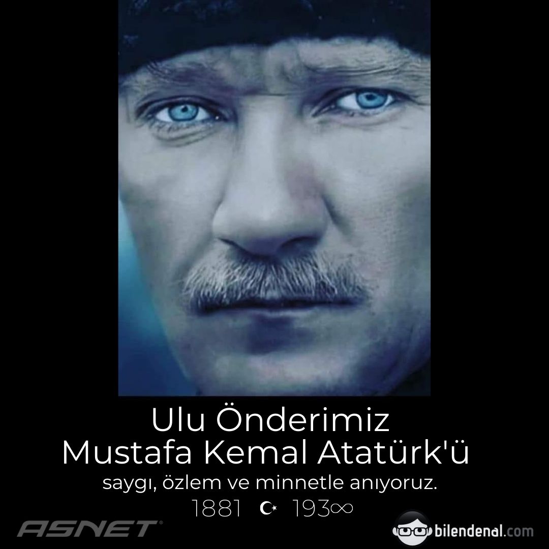 Ulu Önderimiz Mustafa Kemal Atatürk’ü saygı, minnet ve özlemle anıyoruz.
#Atatürk #10Kasım #1881 🇹🇷 #193∞