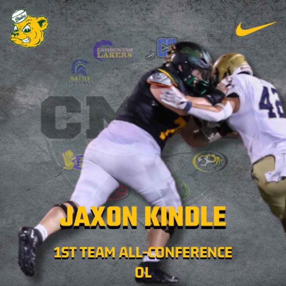 JaxonKindle's tweet photo. Extremely blessed to receive 1st team all-conference OL accolade.  It’s not as important though as getting that ring on my finger!#MOB https://t.co/MRPhVl9KCg