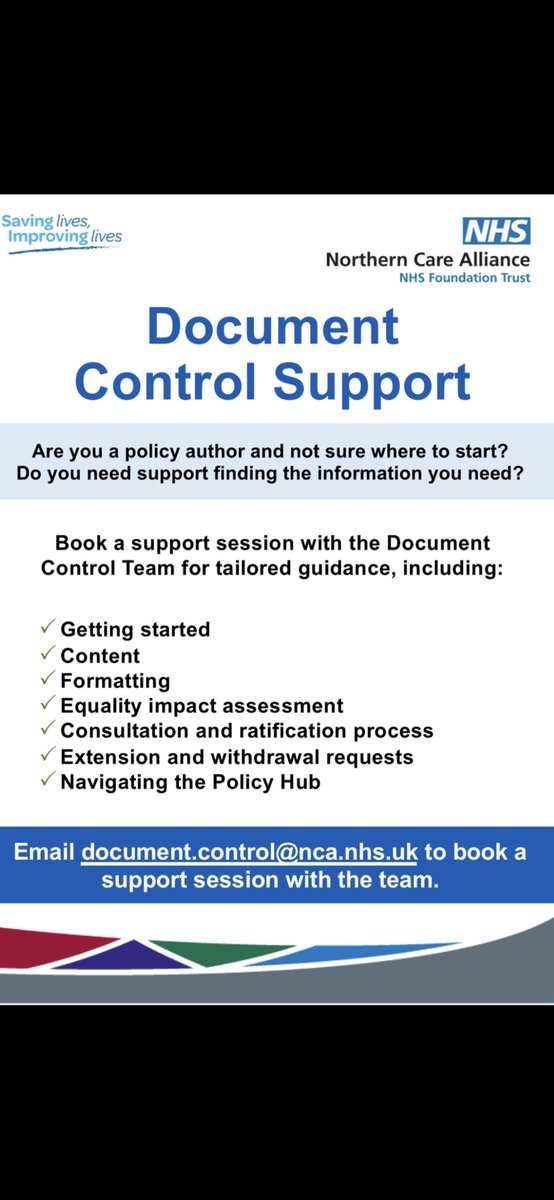Have you been asked to write a new policy? Have you been asked to harmonise policy content into a single NCA-wide document? Fear not! The Document Control Team are here to help. Please drop them a direct message to seek further assistance 📄📧💙