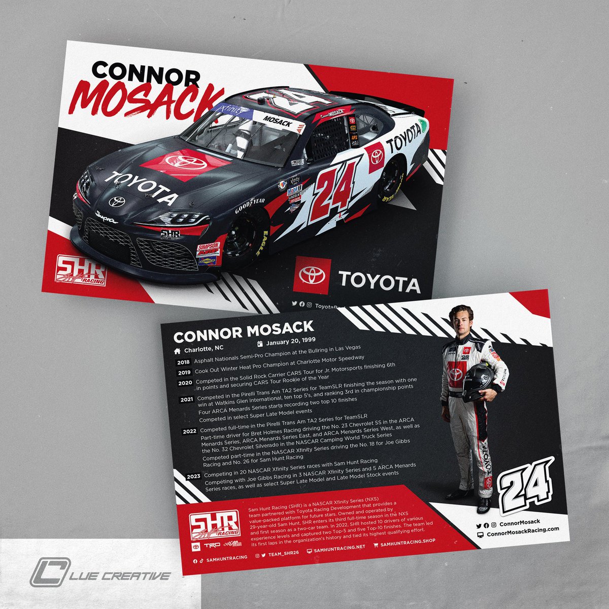 Get a head start on 2024 with hero card designs! 

Message us to learn more about our 2024 Creative Packages! 🎨🏁

#NASCAR #tbt #throwbackthursday #NASCAR75 #xfinityseries #luecreative #motorsportart #racingart