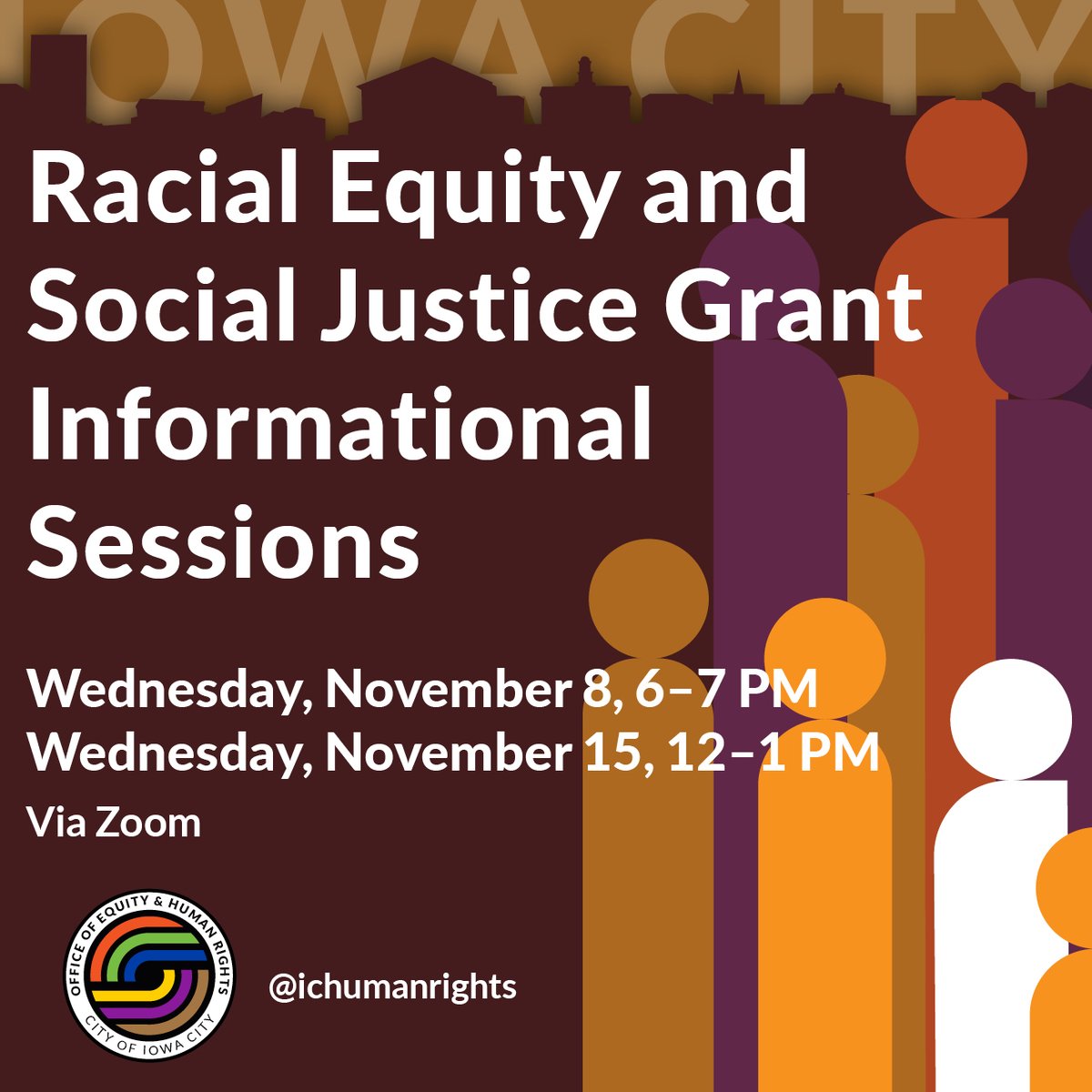 The Office of Equity and Human Rights is hosting a virtual informational session on the City’s Racial Equity and Social Justice grant on Nov. 15, 2023.

Register now: bit.ly/46ppb59