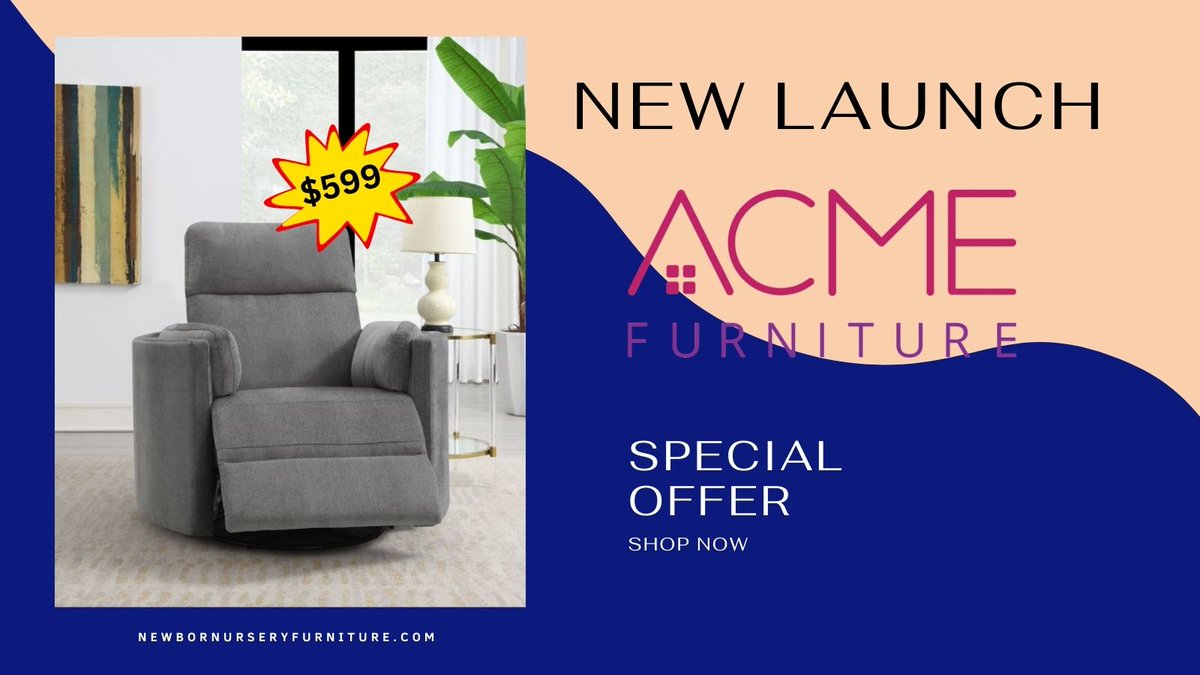 newbornursery's tweet image. Exciting New Launch with @acmefurnitureco🎉🎉🎉

Plus a #timelimited #specialoffer of $80 discount on Charcoal Sagen Wooden Swivel Glider Recliner

Now $599
List Price $679

Hurry this offer will be gone soon!

#newlaunch #toddlerfurniture #nurserychair #kidsfurniture