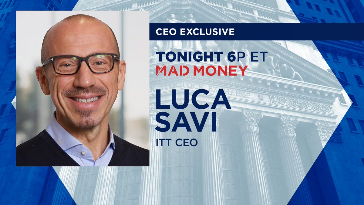 ITT Inc. (NYSE: ITT) (@itt_inc) on Twitter photo Tonight at 6 p.m. ET: <a href="/ITT_Inc/">ITT Inc. (NYSE: ITT)</a> CEO Luca Savi joins <a href="/jimcramer/">Jim Cramer</a> on <a href="/MadMoneyOnCNBC/">Mad Money On CNBC</a>. Watch live on <a href="/CNBC/">CNBC</a>! Tonight at 6 p.m. ET: <a href="/ITT_Inc/">ITT Inc. (NYSE: ITT)</a> CEO Luca Savi joins <a href="/jimcramer/">Jim Cramer</a> on <a href="/MadMoneyOnCNBC/">Mad Money On CNBC</a>. Watch live on <a href="/CNBC/">CNBC</a>!
