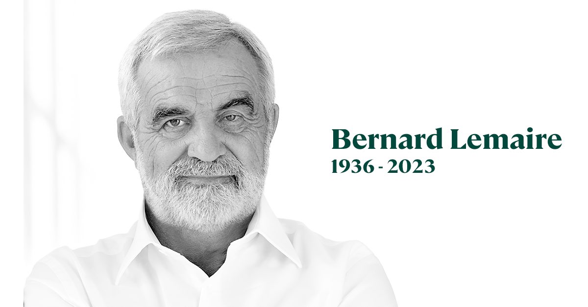 À la mémoire d’un grand bâtisseur
1936 – 2023
 
Voyez un aperçu de la carrière remarquable de M. Bernard Lemaire, fondateur de Cascades : cascades.com/hommage