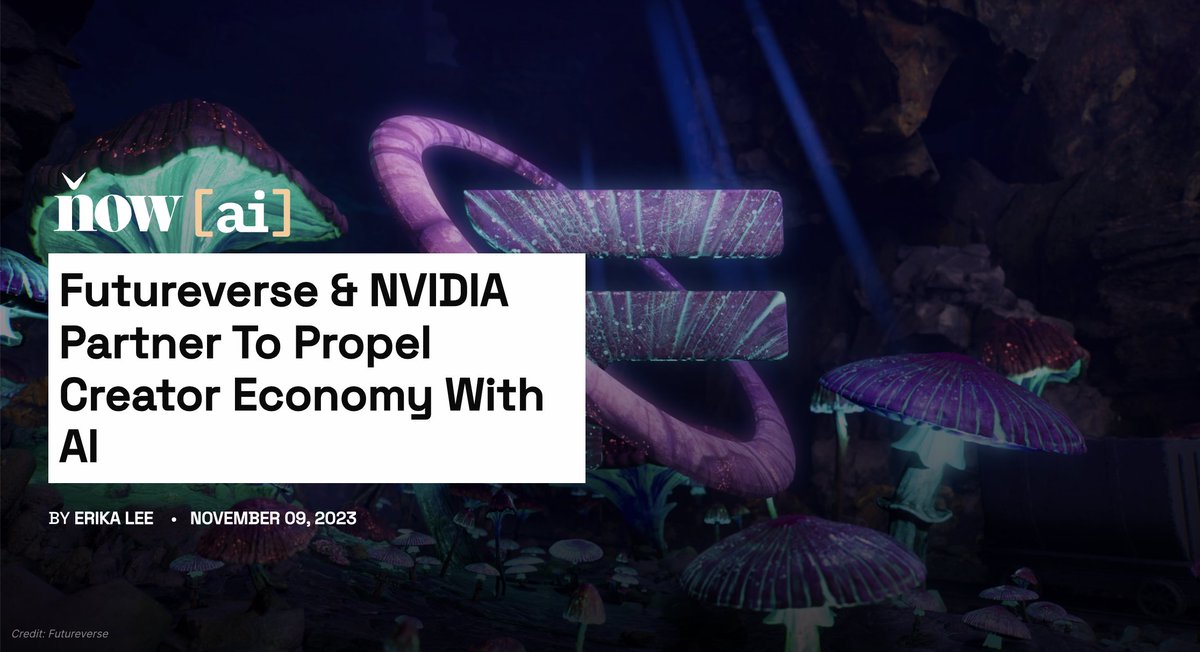 futureverse's tweet photo. Shout out to @nowmedia @nftnow for breaking down our partnership with @nvidia and our vision to power the evolution of AIGC. ⚡

Read here: https://t.co/pC6WwaDWi1 https://t.co/xRF8Jf1TeB