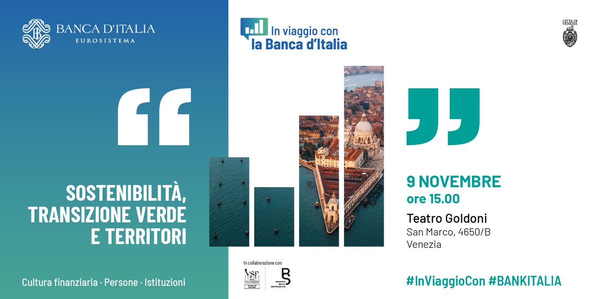 bancaditalia's tweet photo. 🚉 Oggi #InViaggioCon #Bankitalia a #Venezia per parlare di #sostenibilità ambientale e #transizioneverde
A livello nazionale gli edifici di classe A valgono circa il 25% in più rispetto a quelli di classe G, anche se il dato varia da regione a regione. Ciò ha impatti sugli affitti e sulla velocità di vendita.
🎙️ Alessandro Mistretta #Bankitalia