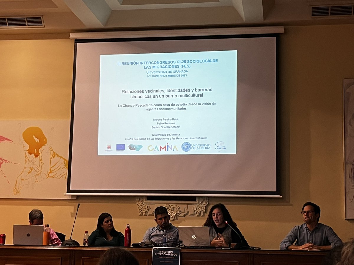Concluyendo la primera jornada de la III Reunión Intercongresos  <a href="/FesMigraciones/">migracionesFES</a> de <a href="/FES_Sociologia/">FES Sociología</a> en <a href="/polisocioUGR/">Facultad CCPP y Sociología UGR</a> con la mesa multiculturalidad y prejuicios étnicos. Investigaciones de Carolina Rebollo, Merche Pereira, Juan Iglesias, y Alejandro de la Peña. <a href="/AAS_Sociologia/">Asociación Andaluza de Sociología (AAS)</a>
