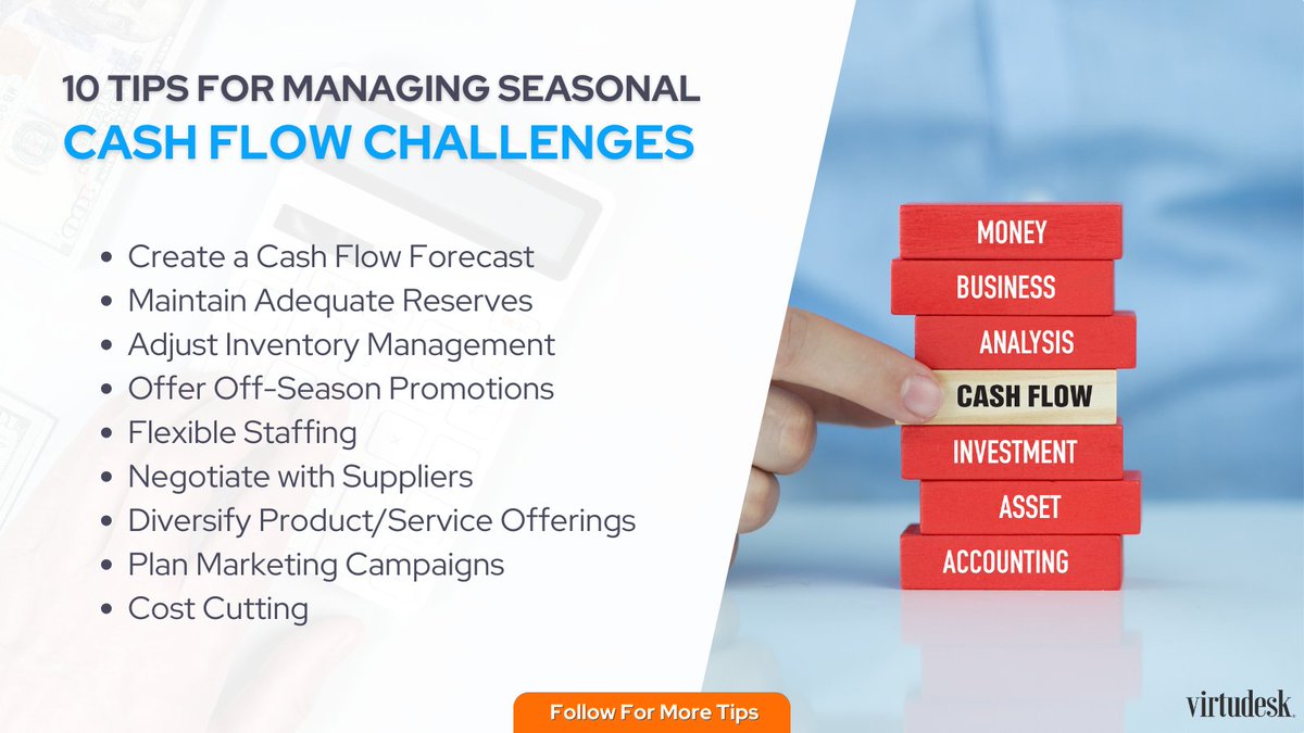 virtudeskcom's tweet image. 💰 Is your business feeling the impact of seasonal changes? Learn our 10 strategies to keep the cash flowing steadily. 📈 #SmallBusiness #CashFlowTips