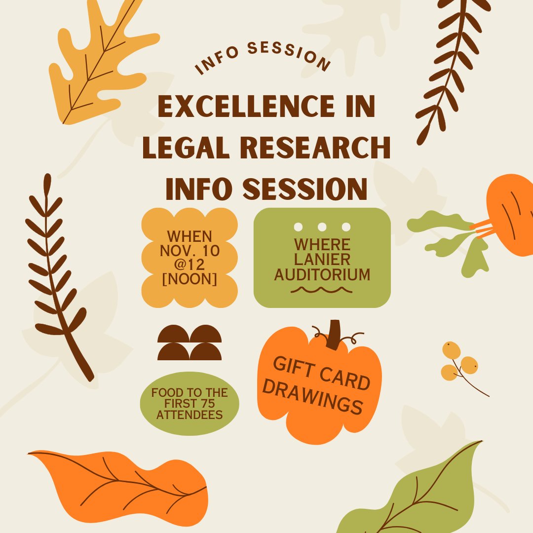 TechLawLibrary's tweet image. Join us next Friday, November 10, for an info session on our ELR Program! We will answer all of our questions relating to the program. Food and prizes will be available!