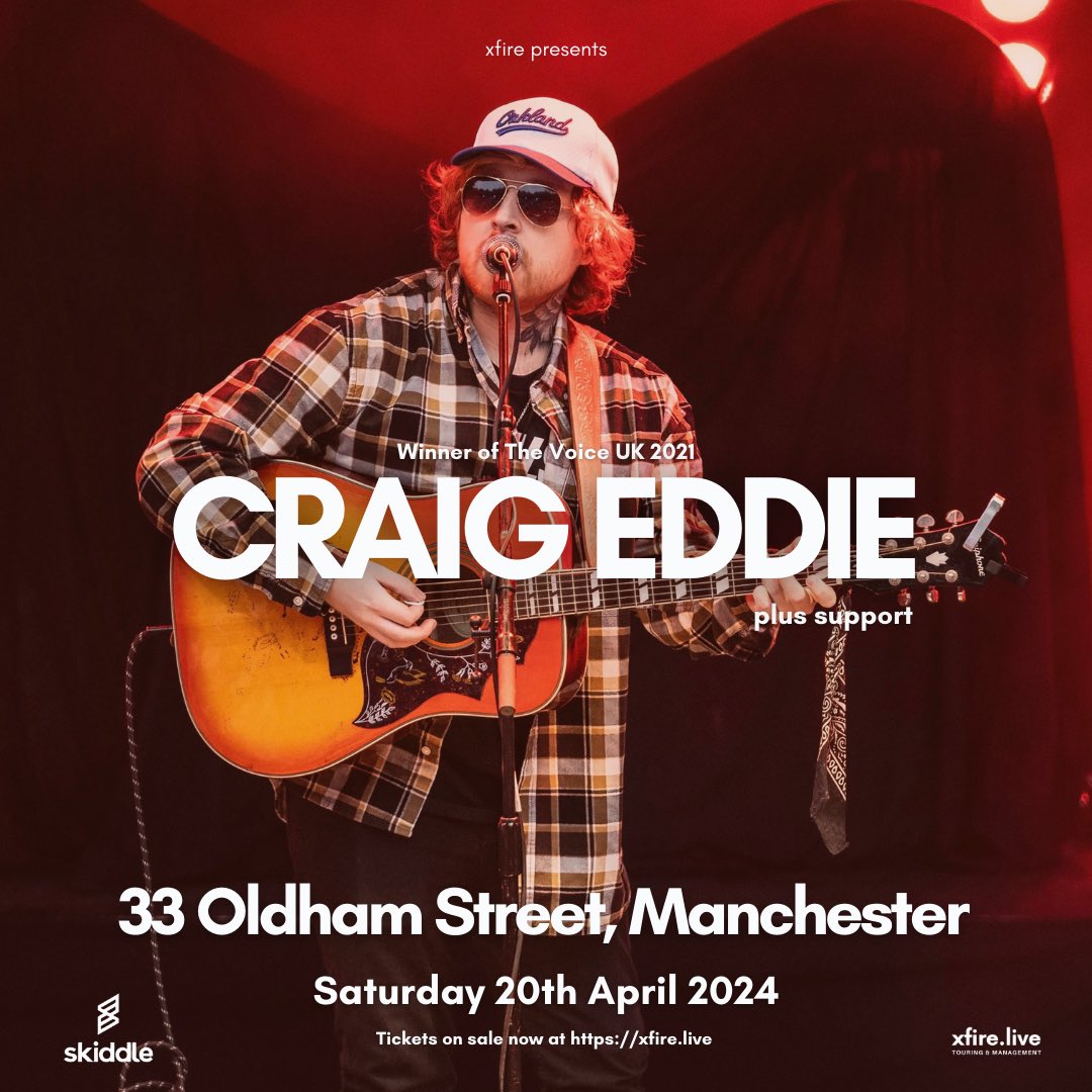 craigeddiee's tweet image. London and Manchester! 🏴󠁧󠁢󠁥󠁮󠁧󠁿

I’m so buzzing to announce my two headline shows in London and Manchester on the 20th and 21st of April 2024! 

It’s going to be amazing seeing all of your faces!

The thought of playing headline shows in other countries still blows my mind, but all of…