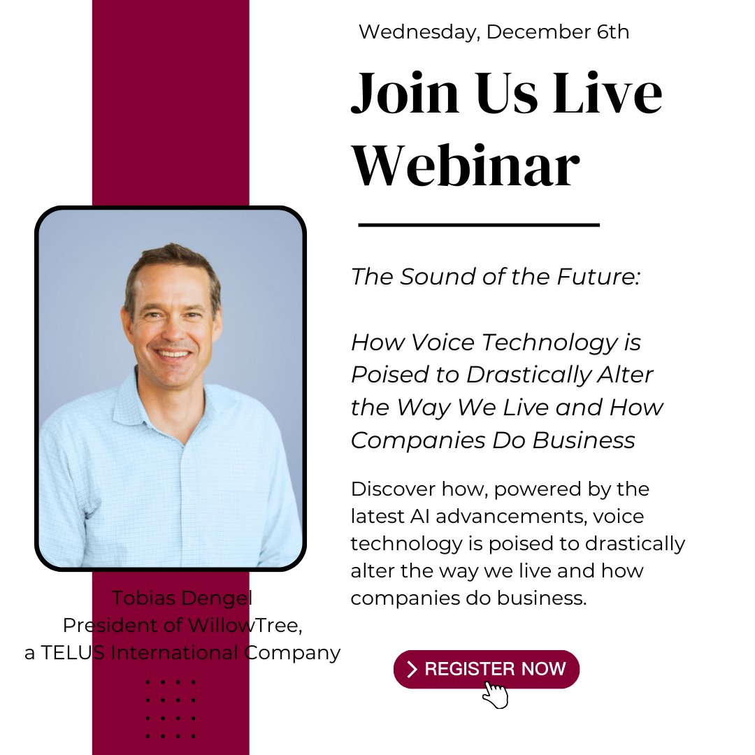 Humans speak three times faster than we type. So why do we still communicate with machines via buttons, touch screens, and keyboards? 

Join us Wednesday, December 6th and learn more. 

changemanagementreview.com/soundofthefutu…