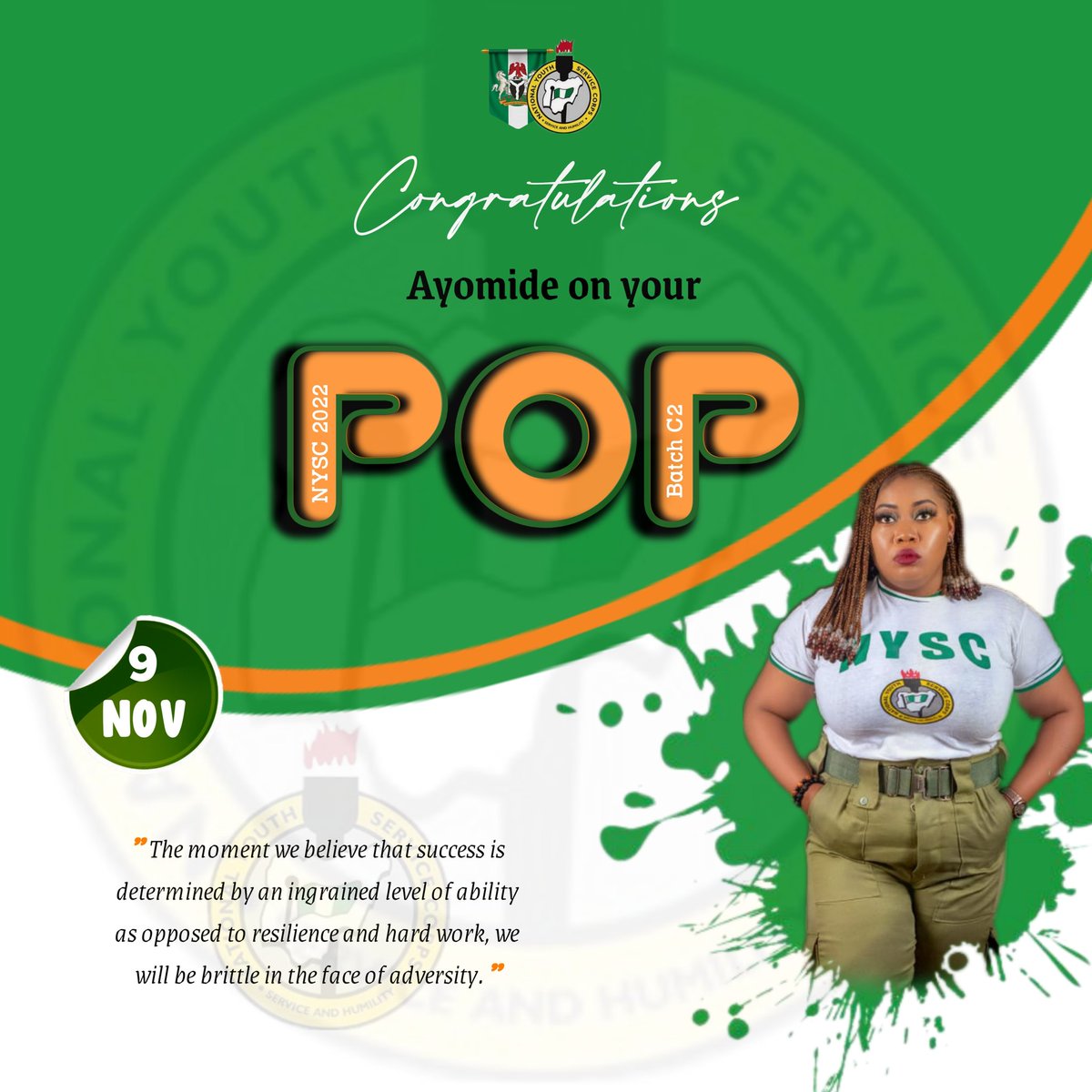 impulse0z's tweet image. Congratulations on your passing out parade 🎉🎉👏
#Impulse
#graphicdesigner 
#professionaleditor