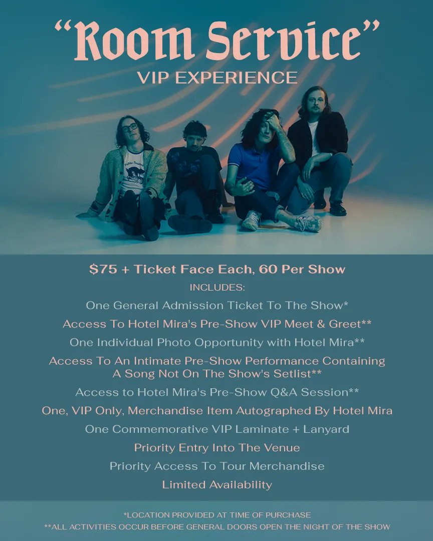 Presale and Room Service VIP Presale are available now at the link in our bio. Pic 2 has all the Room Service perks!

Presale code: iamnotmyselftour
