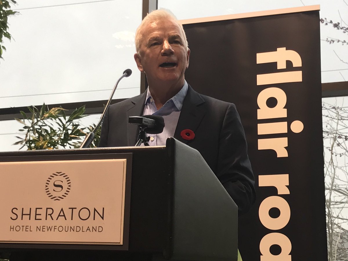 Flair Airlines CEO Stephen Jones announces new routes between St. John’s, Toronto and Kitchener- Waterloo, and between Deer Lake and Toronto, during a news conference at the Sheraton Hotel in St. John’s. One-way fares start at $39, taxes and fees in.