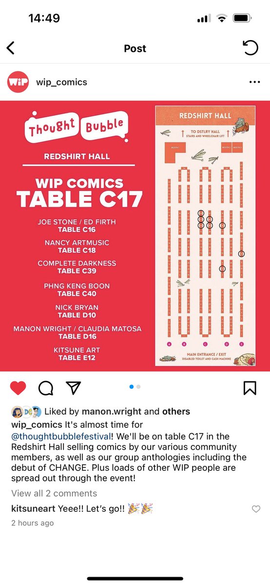 WeirdIsTheBest's tweet photo. I’m ready for @ThoughtBubbleUK !
Here’s how you can find me and my stall set up as well as how you can find my friends from @WIP_Comics 

#comiccon #tbf2023 #thoughtbubble #indiecomics https://t.co/t4q60ApUMN