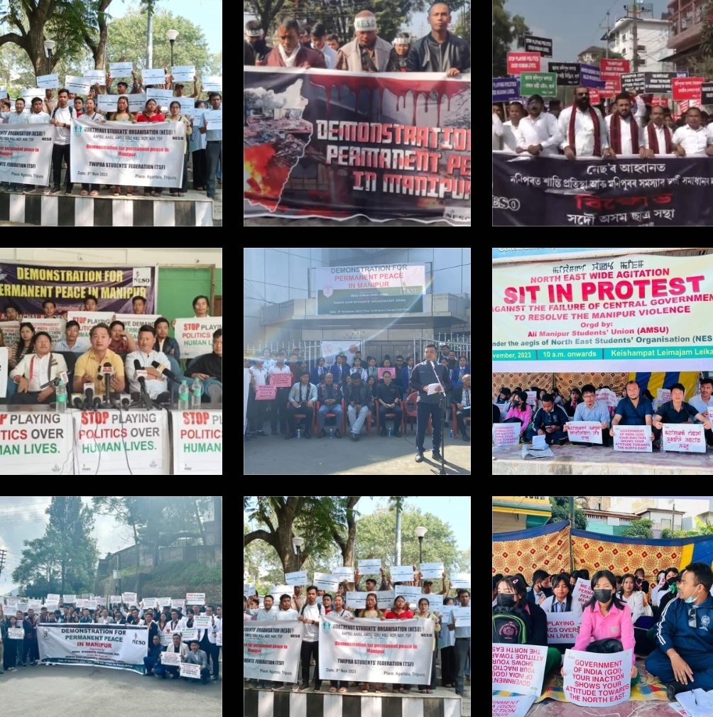 PHOTOS OF MASSIVE DEMONSTRATION
NESO staged massive demonstrations in #Assam, #ArunachalPradesh, #Meghalaya, #Manipur, #Mizoram, #Nagaland and #Tripura over violence in Manipur.
#Manipur #ManipurHorrorMuder #ManipurBurning #ManipurCrisis #NorthEast #NESO
#ManipurFightsBack