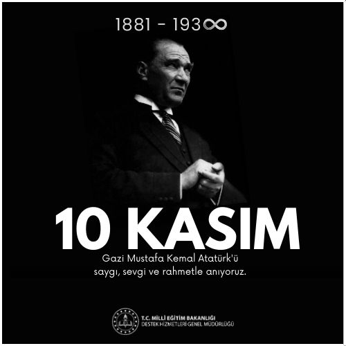 Türkiye Cumhuriyeti´nin kurucusu, Gazi Mustafa Kemal Atatürk’ü vefatının 85. yıl dönümünde saygı, sevgi ve rahmetle anıyoruz. 
<a href="/tcmeb/">Millî Eğitim Bakanlığı</a> <a href="/Yusuf__Tekin/">Yusuf Tekin</a> <a href="/omurfatih/">Ömür Fatih Karakullukçu</a>