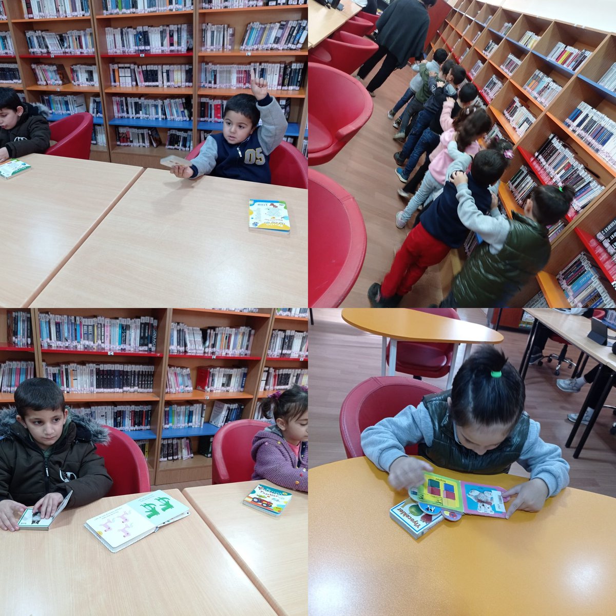 hiniscumhuriyet's tweet photo. "Kitaplar başka dünyalara açılan kapılardır"... Ana sınıfımız ilçe halk kütüphanemizi yerinde gezerek,  kitapların başka dünyalara açıldığı kapıları araladılar... https://t.co/7nfMBY50oD