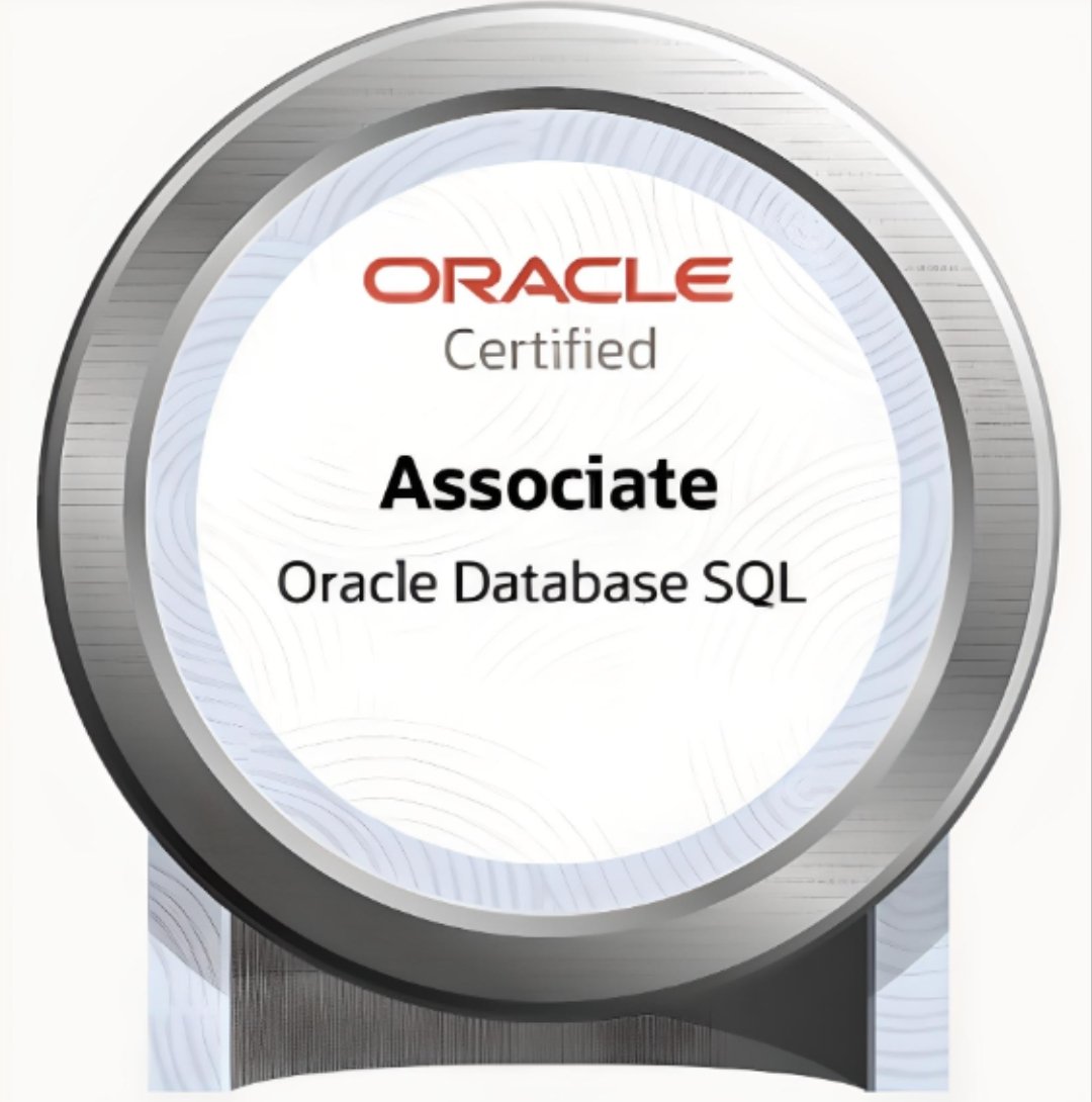 Just bagged the Oracle Database SQL Certified Associate badge!!

Did something productive in this semester 🙂

#SQL  #OracleUniversity #Oracle @Oracle_Edu