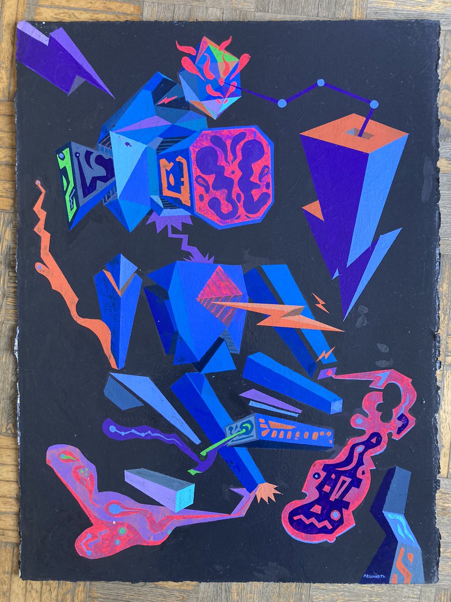 mrglaubitz's tweet image. Tsche-chu-chu-chu-tsche. 20x30. Acrylic,
Acryla gouache, on watercolor paper, 2014. The transformation of the indigo idea #availableart sharing is caring