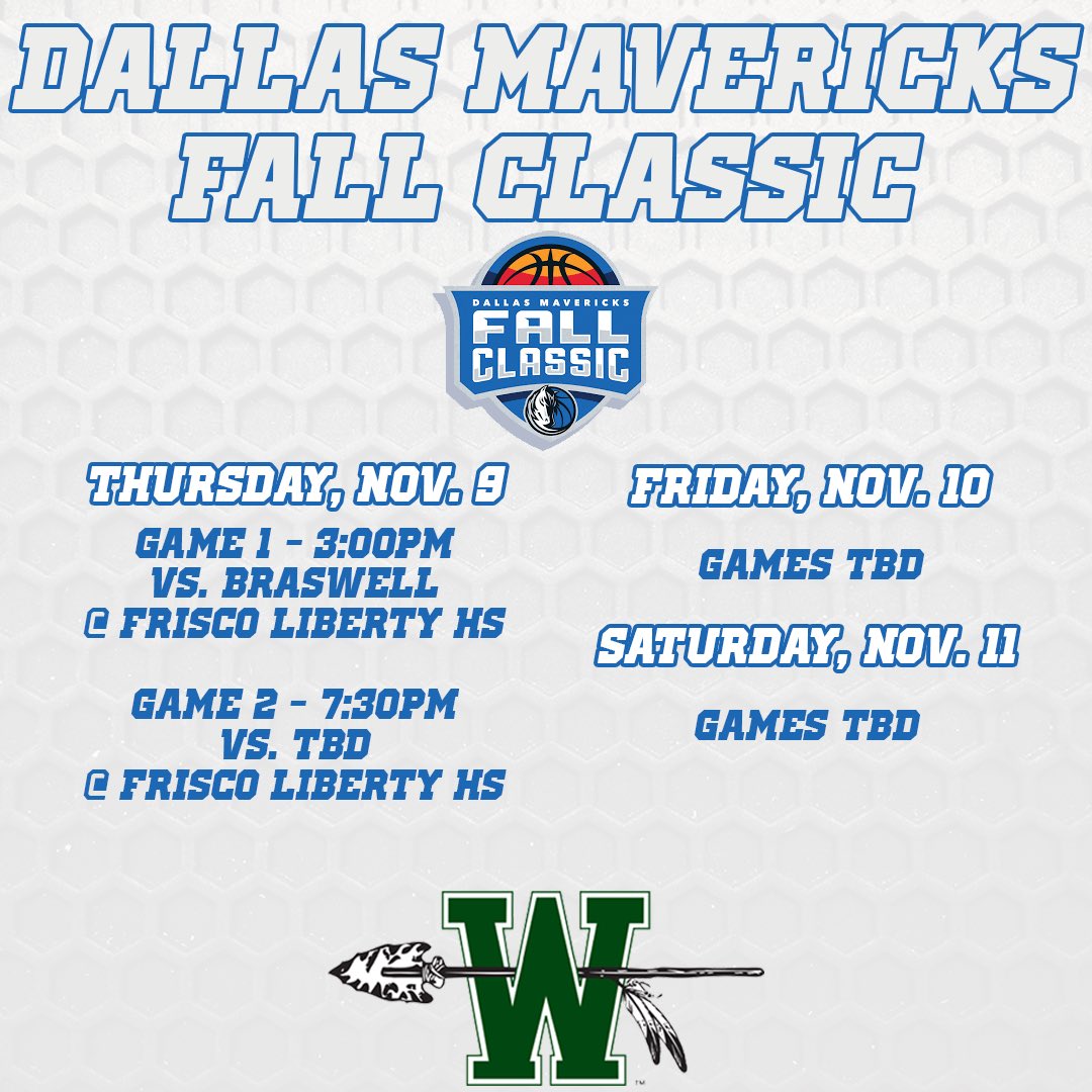 TOURNEY TIME!🕐 We will be playing in the Dallas Mavericks Fall Classic from Nov. 9-11! #hachiehoops #believe