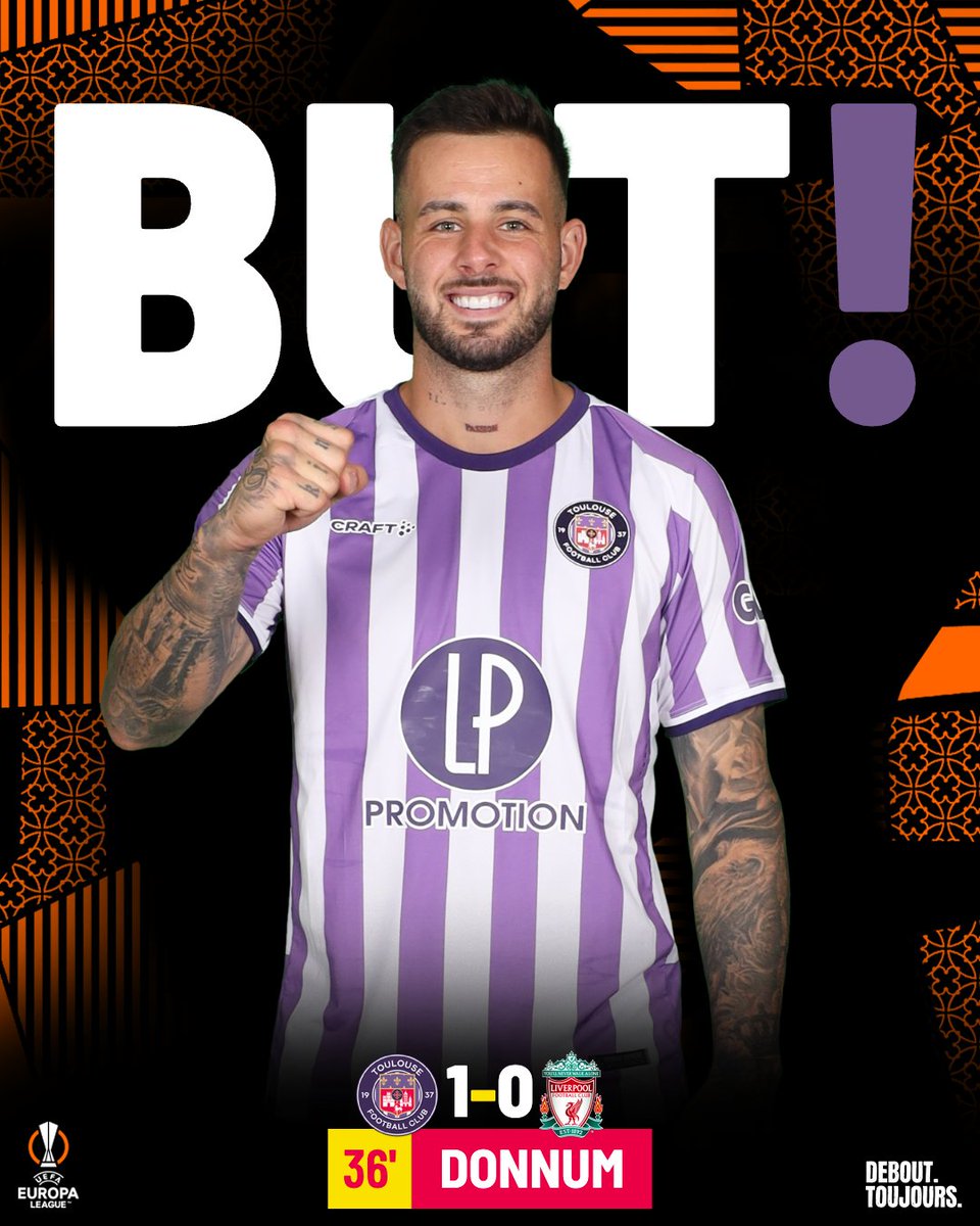 ToulouseFC's tweet photo. ⏱ 36'
⚽️ Aron ouvre le score pour nos "Purples" face aux Reds 💪😈

1-0 #TFCLIV https://t.co/nyFFGYUPLc