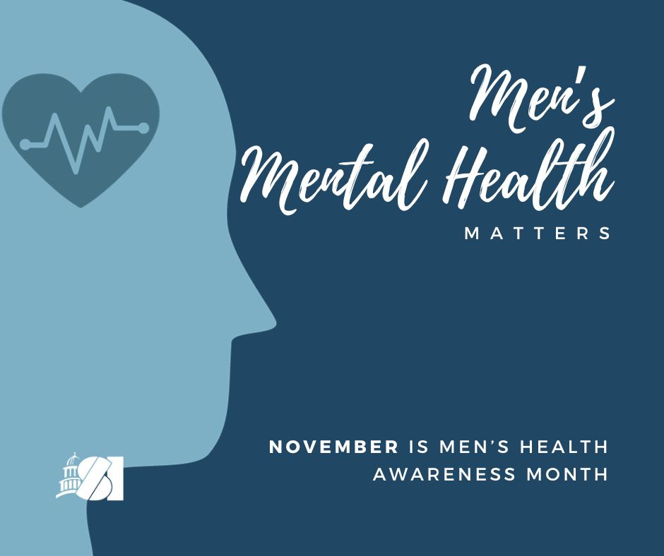 Mental Health *is* health. November is Men's Health Awareness Month. Men: are you taking care of your mental health? If not, why? #mentalhealthmatters #menshealthawarenessmonth
