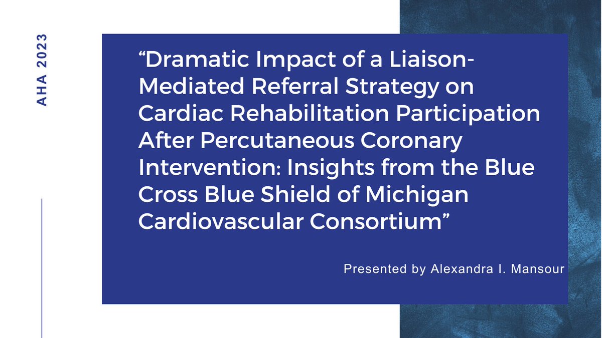 BMC2 (@bmc2_) on Twitter photo Attending #AHA23 in Philadelphia? Be sure to check out BMC2 data in a poster by <a href="/lexiem515/">Lexie Mansour</a> et al. Learn about the dramatic impact of a liaison-mediated referral strategy on #CardiacRehab participation after PCI on 11/11 from 3 – 4:14 pm in the Science and Technology Hall. Attending #AHA23 in Philadelphia? Be sure to check out BMC2 data in a poster by <a href="/lexiem515/">Lexie Mansour</a> et al. Learn about the dramatic impact of a liaison-mediated referral strategy on #CardiacRehab participation after PCI on 11/11 from 3 – 4:14 pm in the Science and Technology Hall.