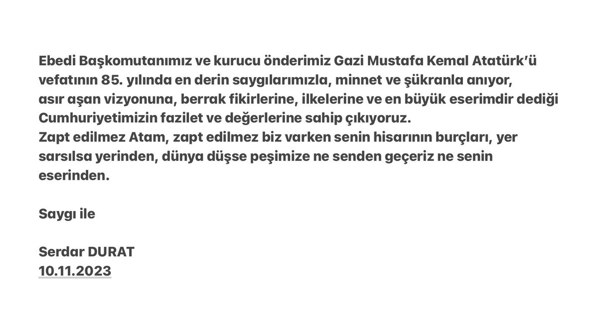 Kalbimizde yaşıyor 🇹🇷🇹🇷🇹🇷🖤🖤🖤🙏🙏🙏
#AtamızRahatUyusun 
#10Kasim1938 
#10kasım193oo 
#ANITKABİR 
#MustafaKemalAtatürk

👇👇👇👇