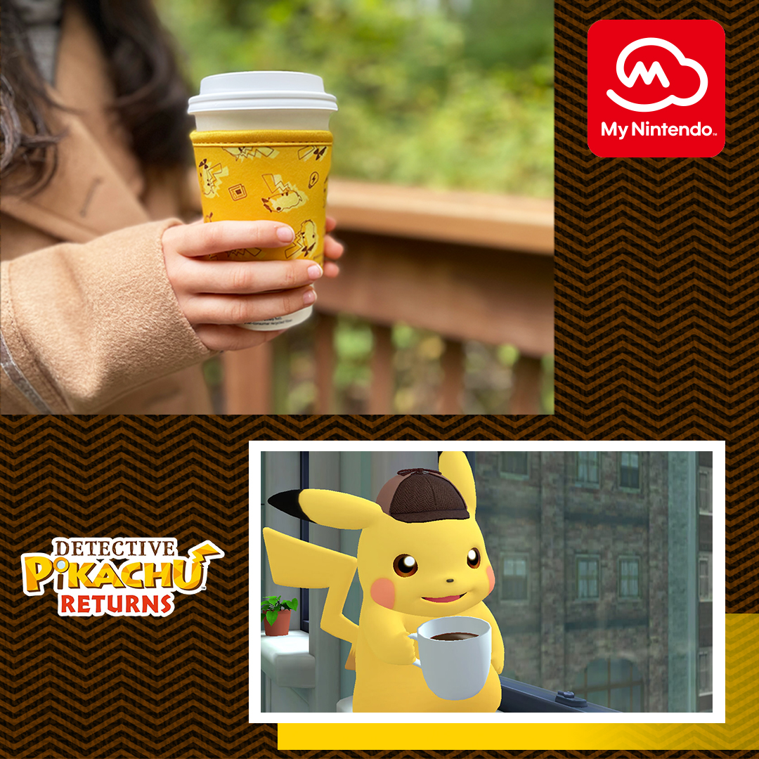 Does your coffee mysteriously get cold? Solve the case with this adorable #DetectivePikachuReturns Cup Cozy! You can redeem your #MyNintendo Platinum Points to get this cute and cozy item. 

ninten.do/60169Cqjw