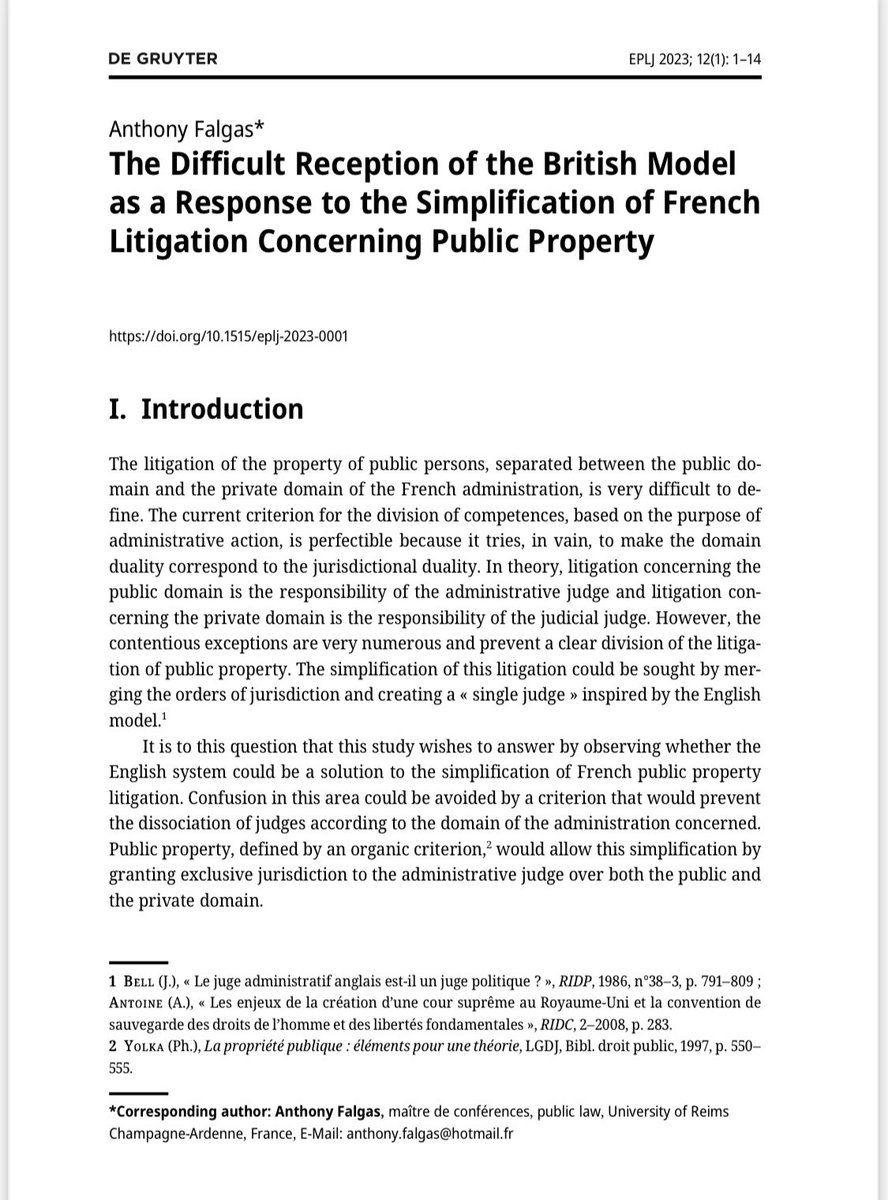 AnthonyFalgas's tweet photo. S’inspirer du modèle britannique pour simplifier le contentieux de la propriété publique ? Mauvaise idée ?

👉 parution imminente « in english » !
@DGJournals https://t.co/T07p8NOT0F