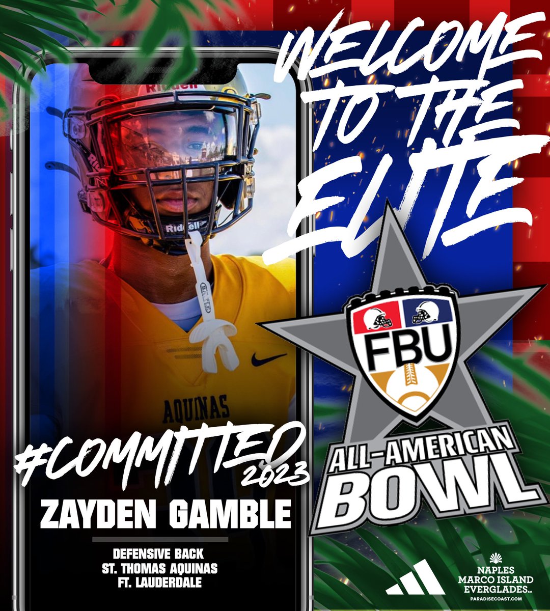 WELCOME TO THE ELITE 🌴 #FBUPathAlum @ZaydenGamble1 punched his ticket to the #FBUAllAmerican Bowl 2023 👀 See you in Naples, FL this December 🔥 #FBU #GetBetterHere