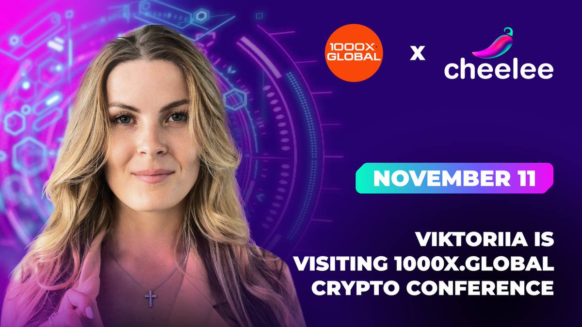 Cheelee_Tweet's tweet photo. @Cheelee_Tweet  is visiting @1000x_global 🔥

🌎https://t.co/zwsF2s9Ikc is an online #conference where you will learn about the latest developments in tokenization, and #web3, strategies and #technologies

📣Our CCO @vikmiracle is the keynote speaker there! 

📆 November 11, 2023! See you there 💜
https://t.co/2fwiCrbtZ1