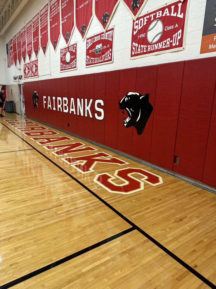 The Fairbanks Athletic Department would like to our corporate sponsors, the Fairbanks Booster Club, and The Bernice R. Shanklin Foundation that funded the new basketball pad project. The pads were last replaced in 1998! Go Panthers 🔴⚪️

<a href="/SchoolPrideLtd/">SchoolPride®</a>