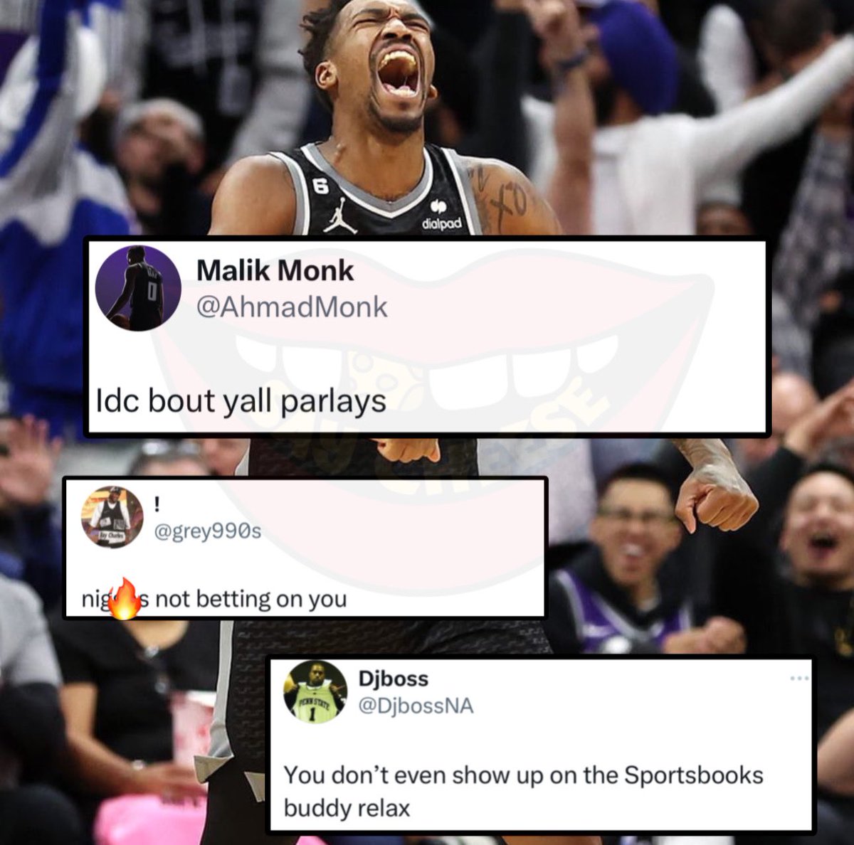 SaycheeseDGTL's tweet image. Malik Monk says he don’t care about y’all parlays.