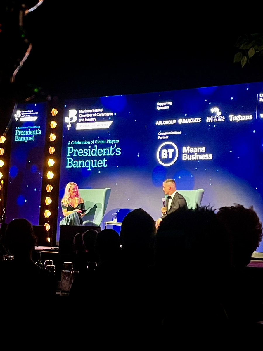 Humble. Decent. A leader. The great Jonathan Sexton captivating the @NIChamber Annual Presidents Dinner.