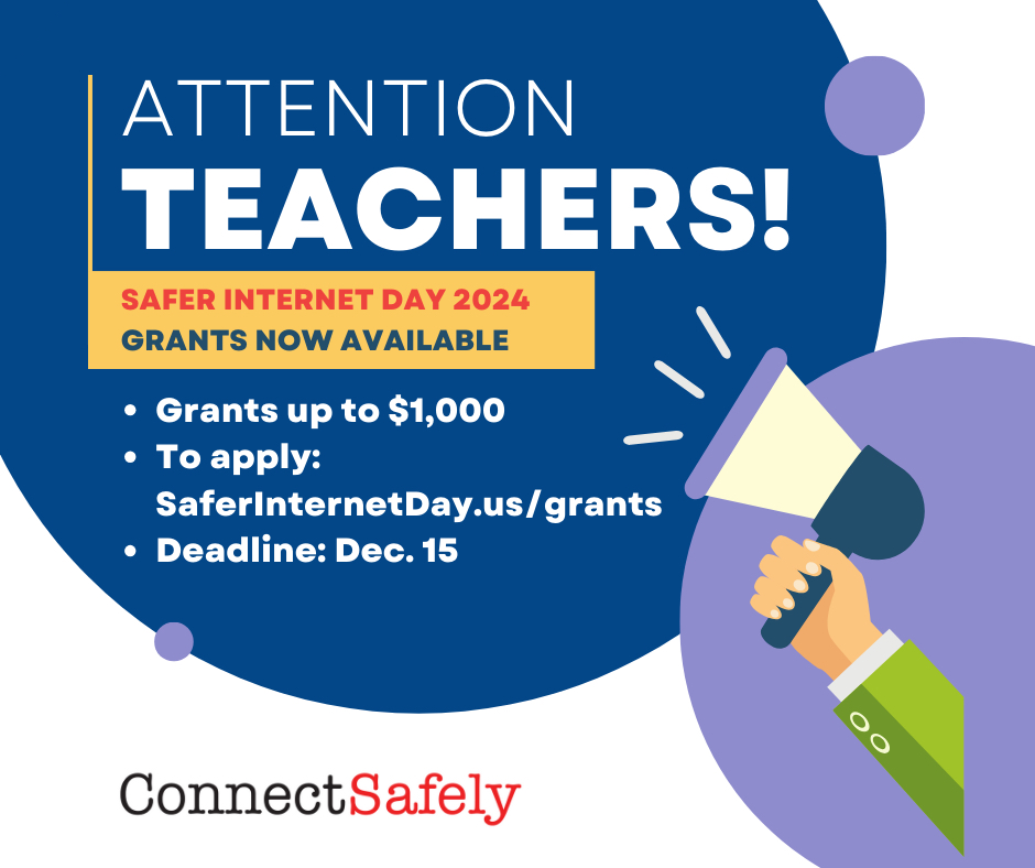 Raise your ✋ if you are applying for the #SaferInternetDay2024 Grants! If you are a teacher that’s a part of a school or community non-profit, @ConnectSafely is offering grants of up to $1K to help implement SID programs in your communities 🎉. Learn how: goo.gle/3ufqvZX