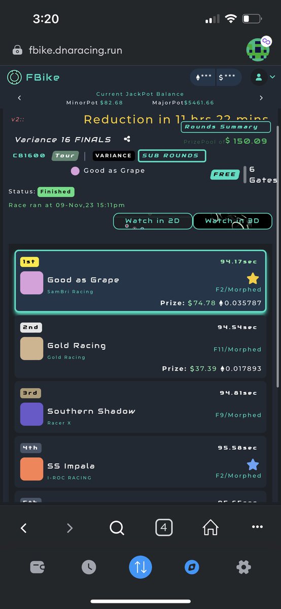 Alright <a href="/DNARacing2023/">DNA Racing</a>, these satellite tournaments are amazing! I think this was from a $2 entry fee.