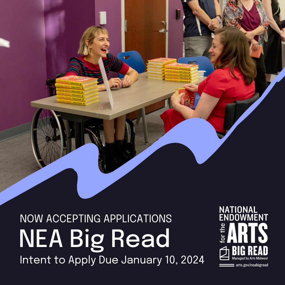 Applications are now open for grants to support <a href="/NEAarts/">Nat'l Endow f/t Arts</a> Big Read projects between September 2024 and June 2025. The theme is “Where We Live.” Visit arts.gov/neabigread to learn more.